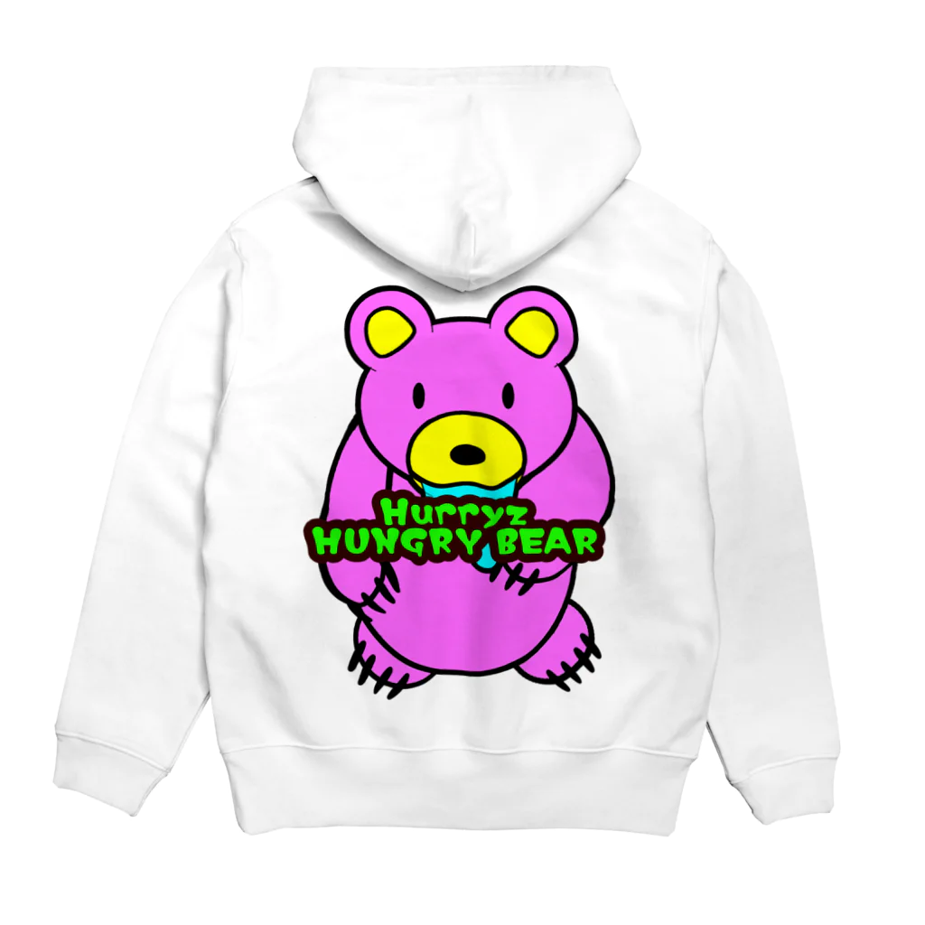 Hurryz HUNGRY BEARのHurryz HUNGRY BEAR ピンク Hoodie:back