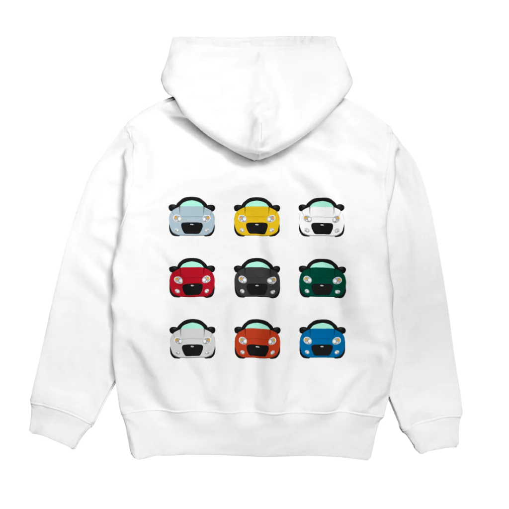 ふじの丸目カー Hoodie:back