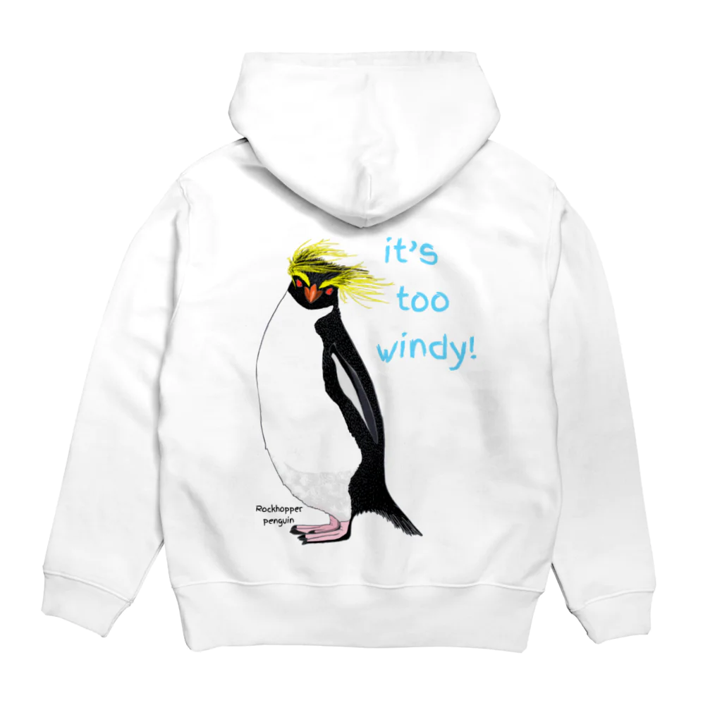 LalaHangeulのRockhopper penguin　(イワトビペンギン)　バックプリント Hoodie:back