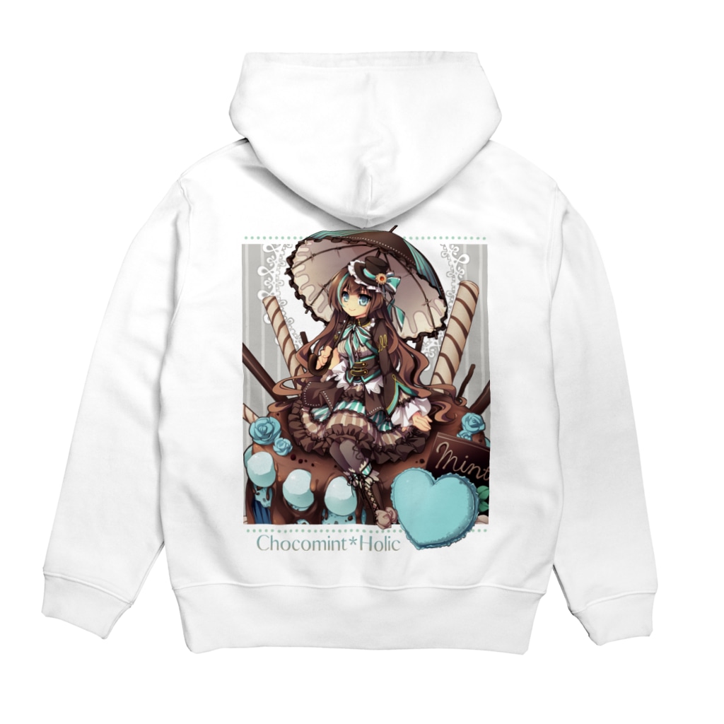 月蝕ざっか店＠SUZURI🇺🇦のChocomint*Holic（For Backprint） Hoodie:back