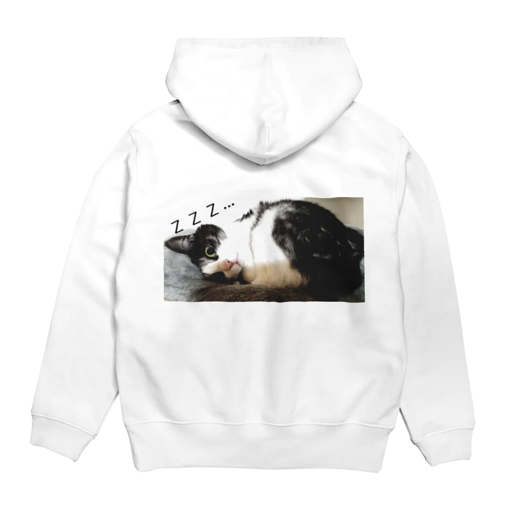 KURONMARONの寝たふり下手すぎ猫…wみーちゃん Hoodie:back