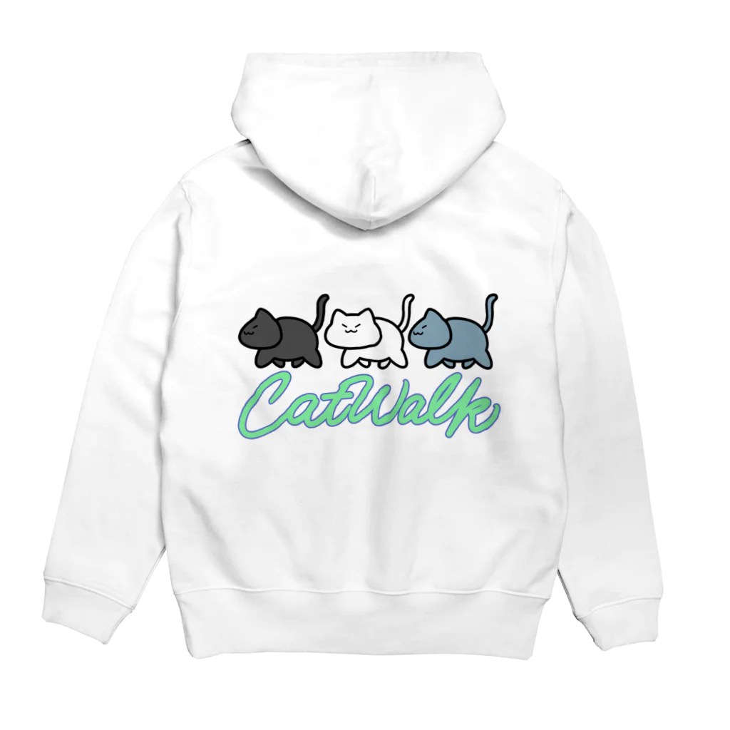 ねこきん牧場のcatwalk Hoodie:back