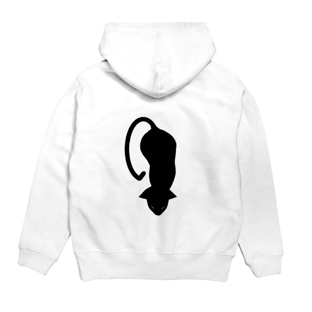 ﾘﾀﾘﾝのお店の黒すぎる猫 Hoodie:back