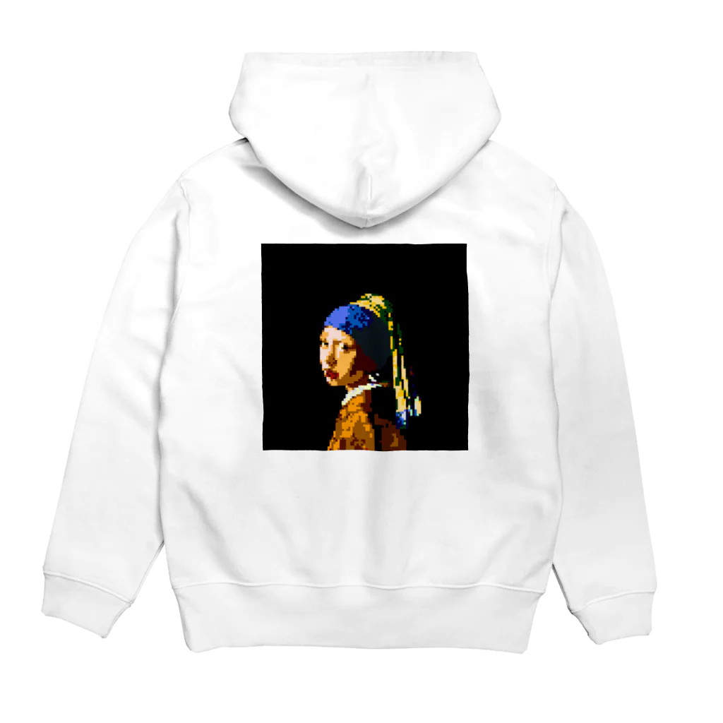 ■の国のアリスのドット名画『真珠の耳飾りの少女』 Hoodie:back