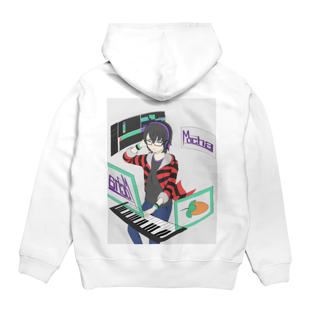 心愛もかグッズストアのMocha ロゴ&ビジュアル Hoodie:back