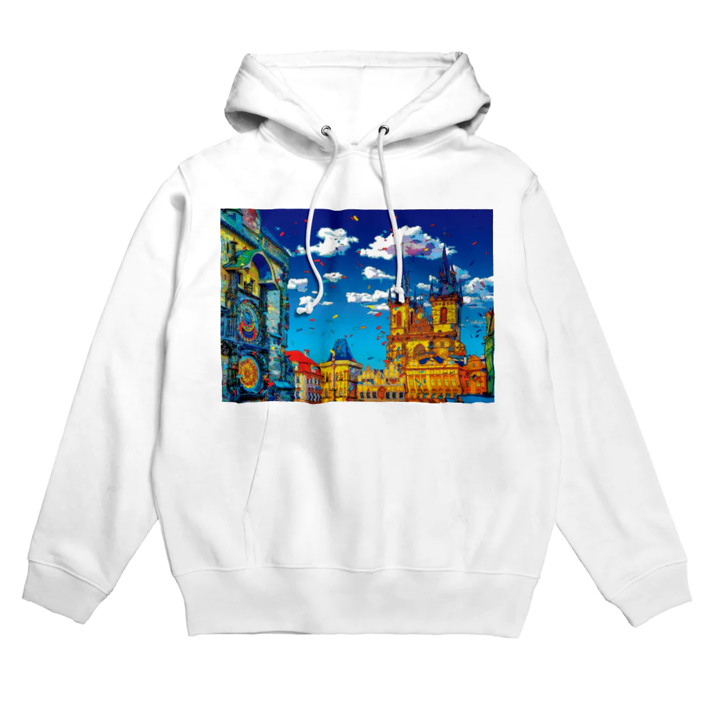 GALLERY misutawoのチェコ プラハの天文時計とティーン教会 Hoodie