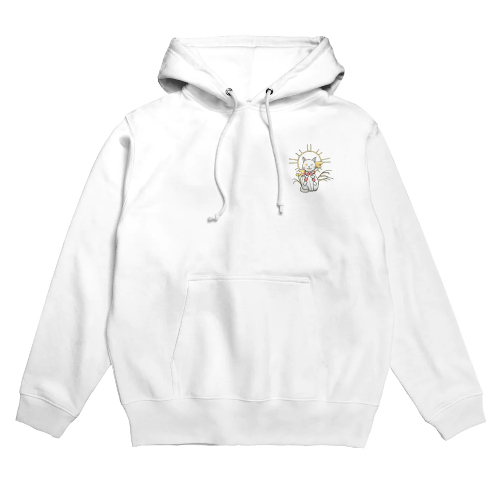 猫神神社の天照白猫神 Hoodie