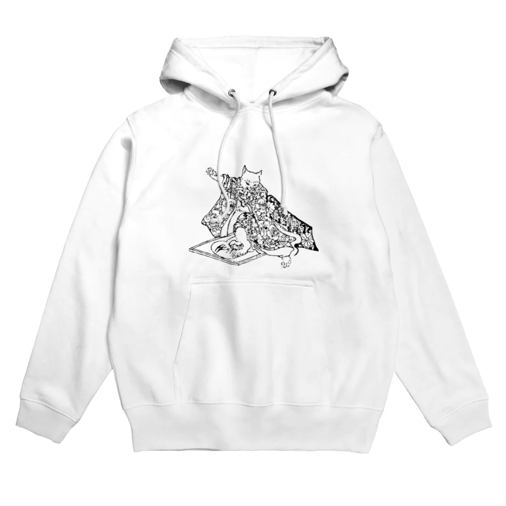 猫の浮世絵・草紙の逆上するおこまちゃん Hoodie