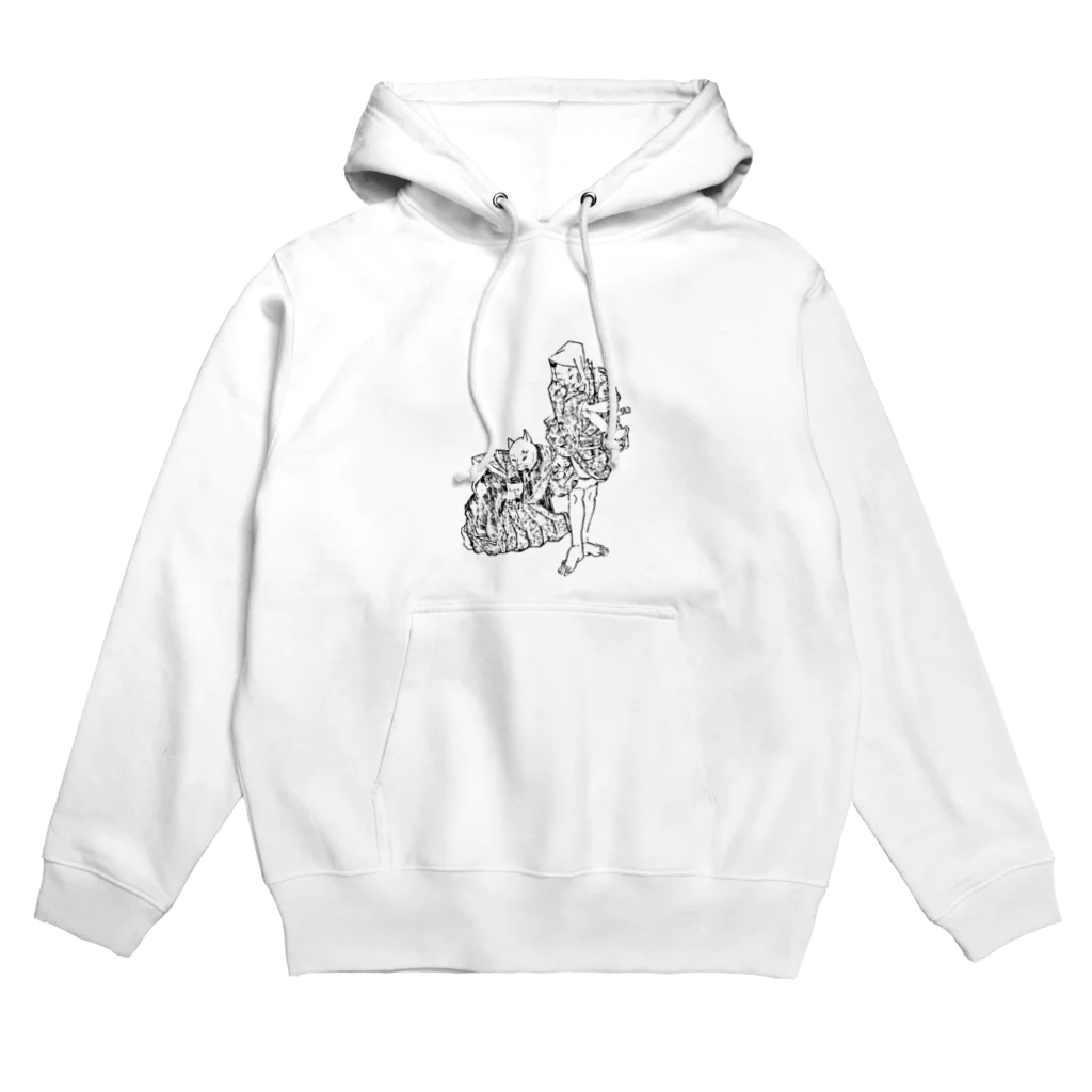 猫の浮世絵・草紙の大見得を切るふく Hoodie