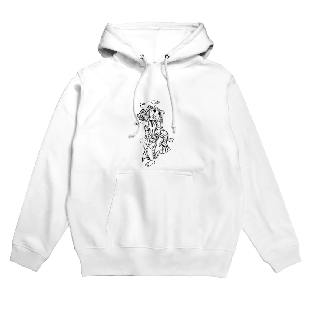 猫の浮世絵・草紙の楽しく踊る幇間猫 Hoodie