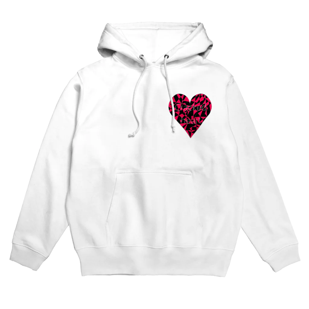 夢見ゆらの架空屋さんのCracked heart/PINK Hoodie