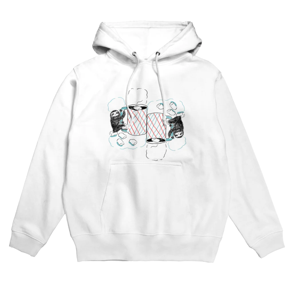 ヒャナヒュ-のナマケモノとマシュマロココア Hoodie