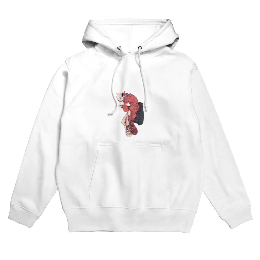 猫の浮世絵・草紙の艶やかな芸者猫 Hoodie