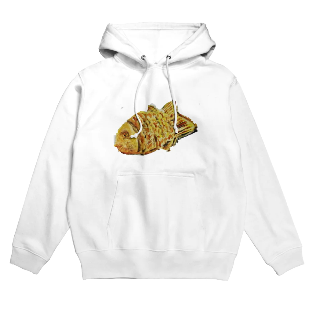 ぴーひゃら食べもの水彩画のたい焼き水彩画 Hoodie