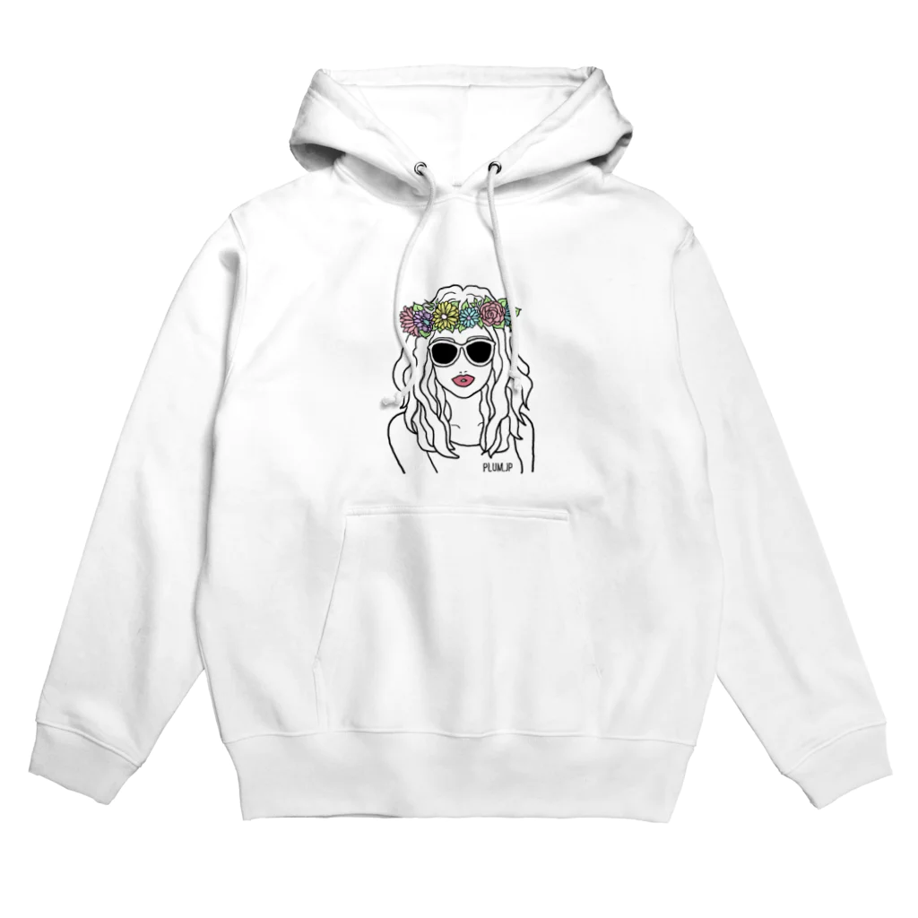 plum.jpのサングラス・ガール(フラワー) Hoodie