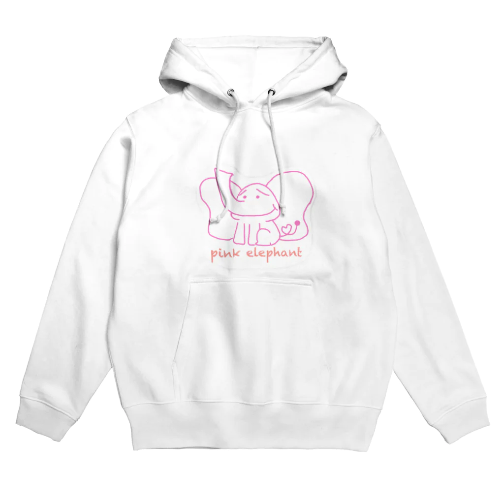 お絵描き屋さんのおみせ。のpink elephant Hoodie