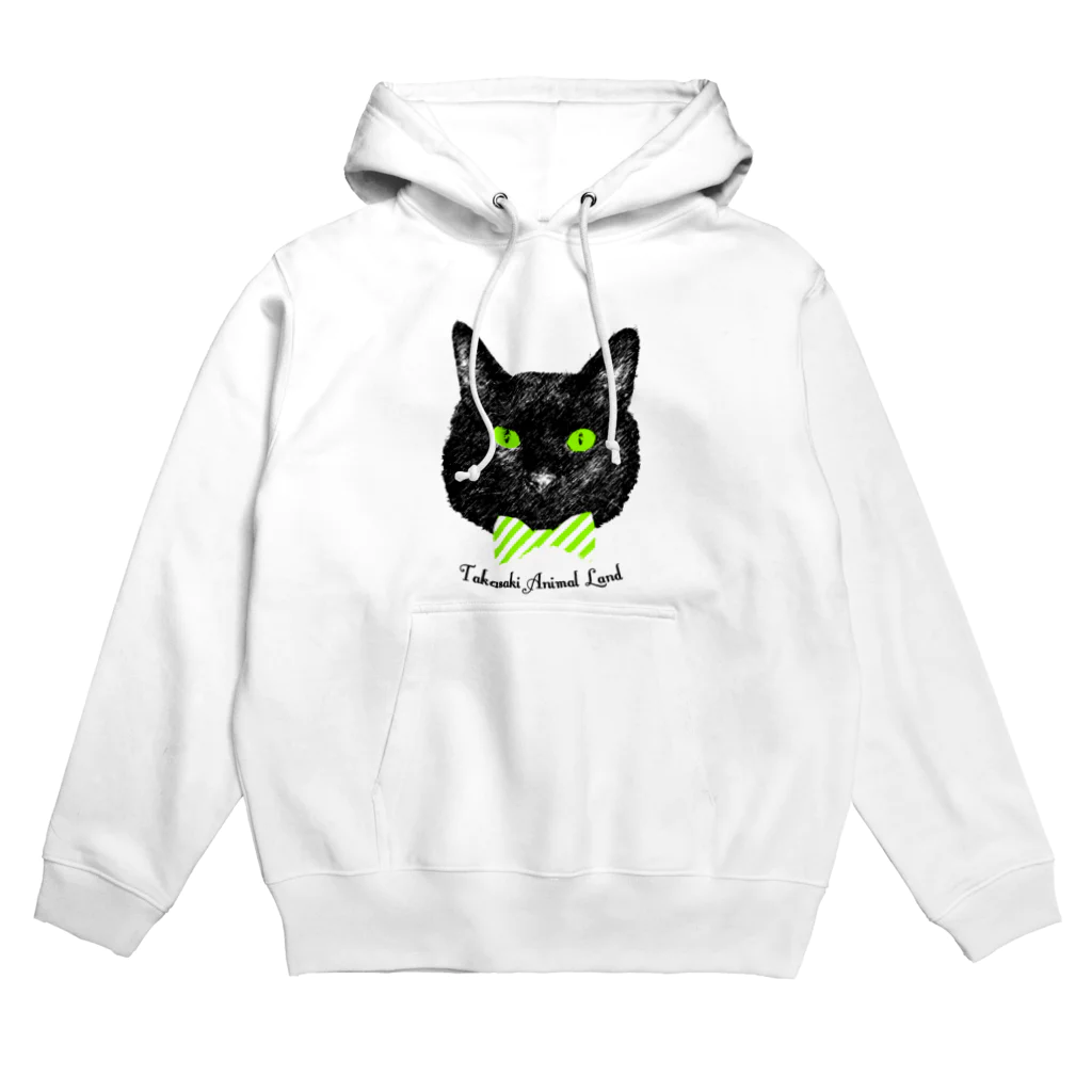 高崎アニマルランドの蝶ネクタイ黒猫 Hoodie