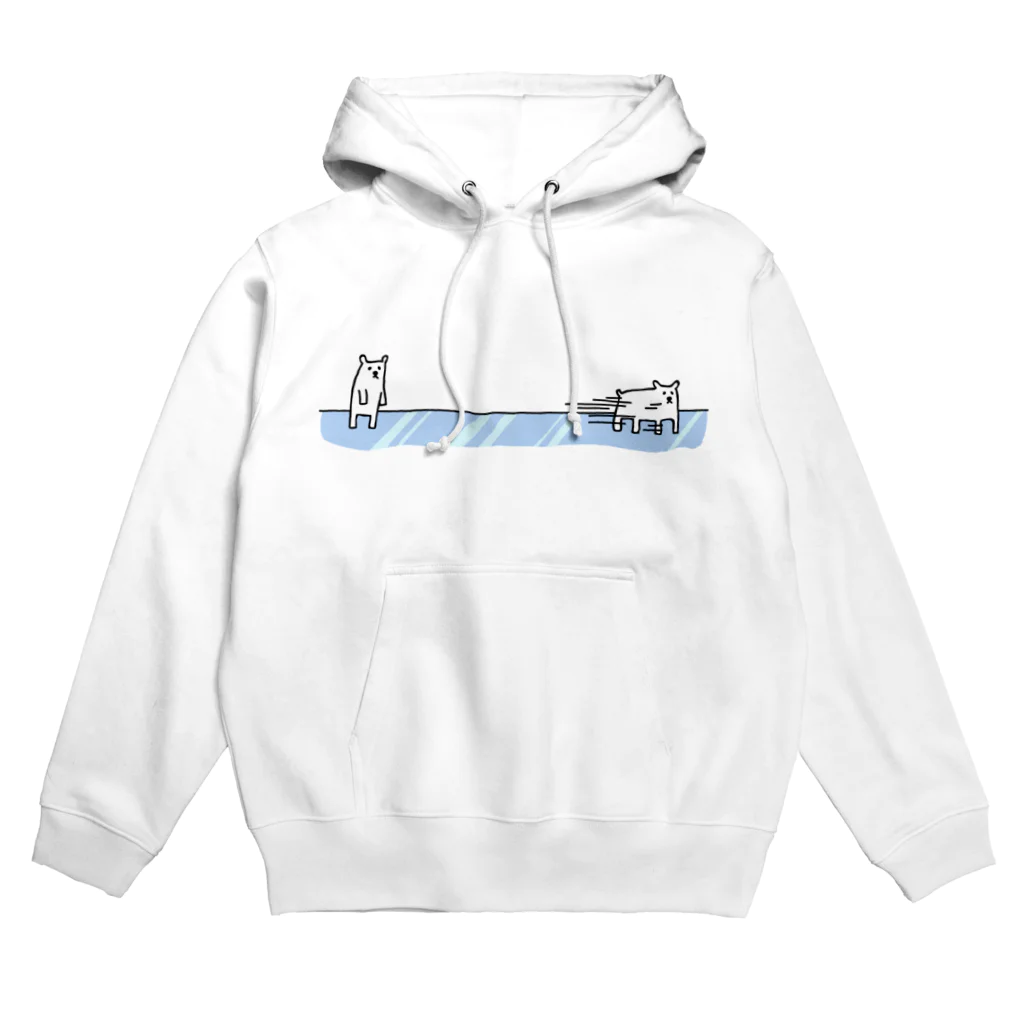 PokuStarの滑るホッキョクグマ Hoodie