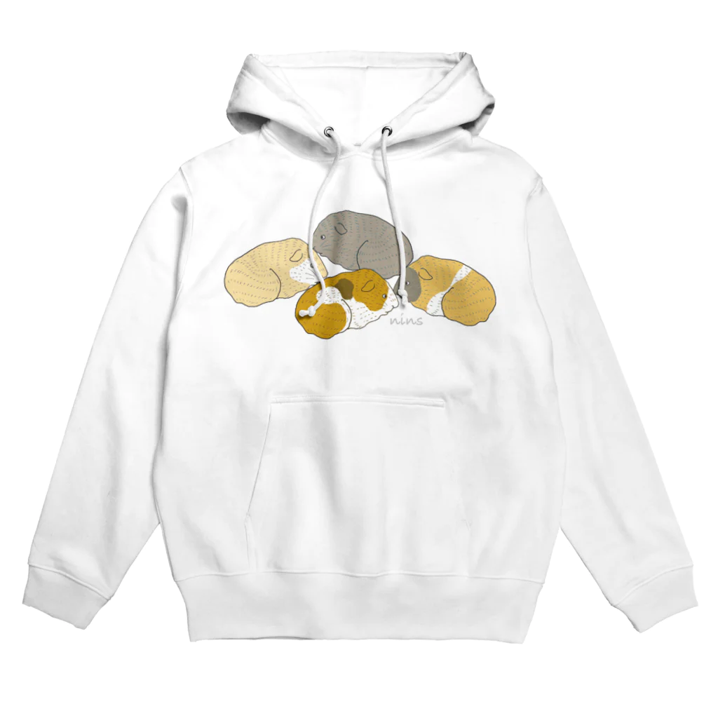 nins・にんずの4匹のモルモット(ブラウン) Hoodie