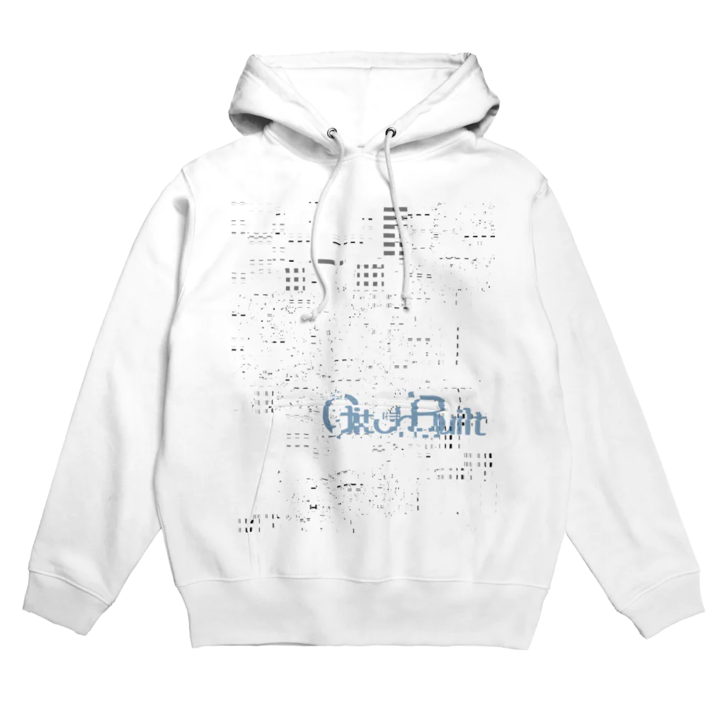 GlitchBuiltのWhite noise (GlitchBuilt Logo) Hoodie