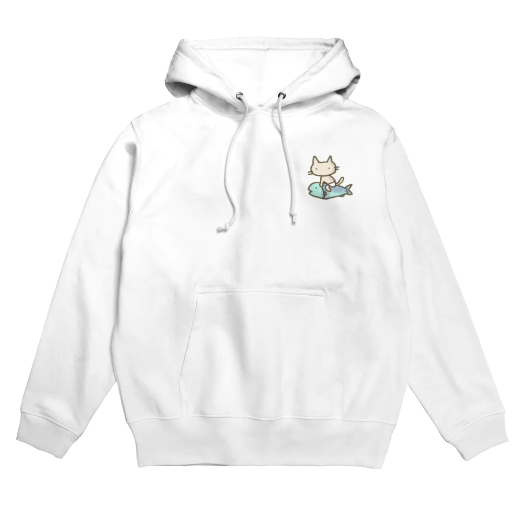 さくらもち市長のSUZURI商店の【ワンポイント】パンツねこ移動中 Hoodie