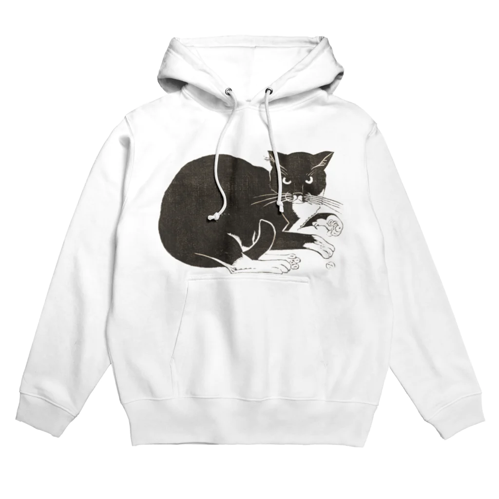 ボタニカルアートの古風な猫 Hoodie