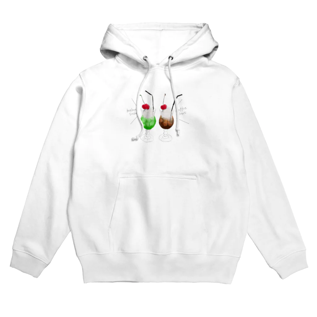 しま✳︎スイーツ/パティシエのメロンソーダとコーヒーフロート Hoodie