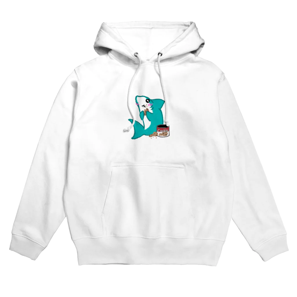 Jの居場所の初めてクッキーを食べたサメ Hoodie