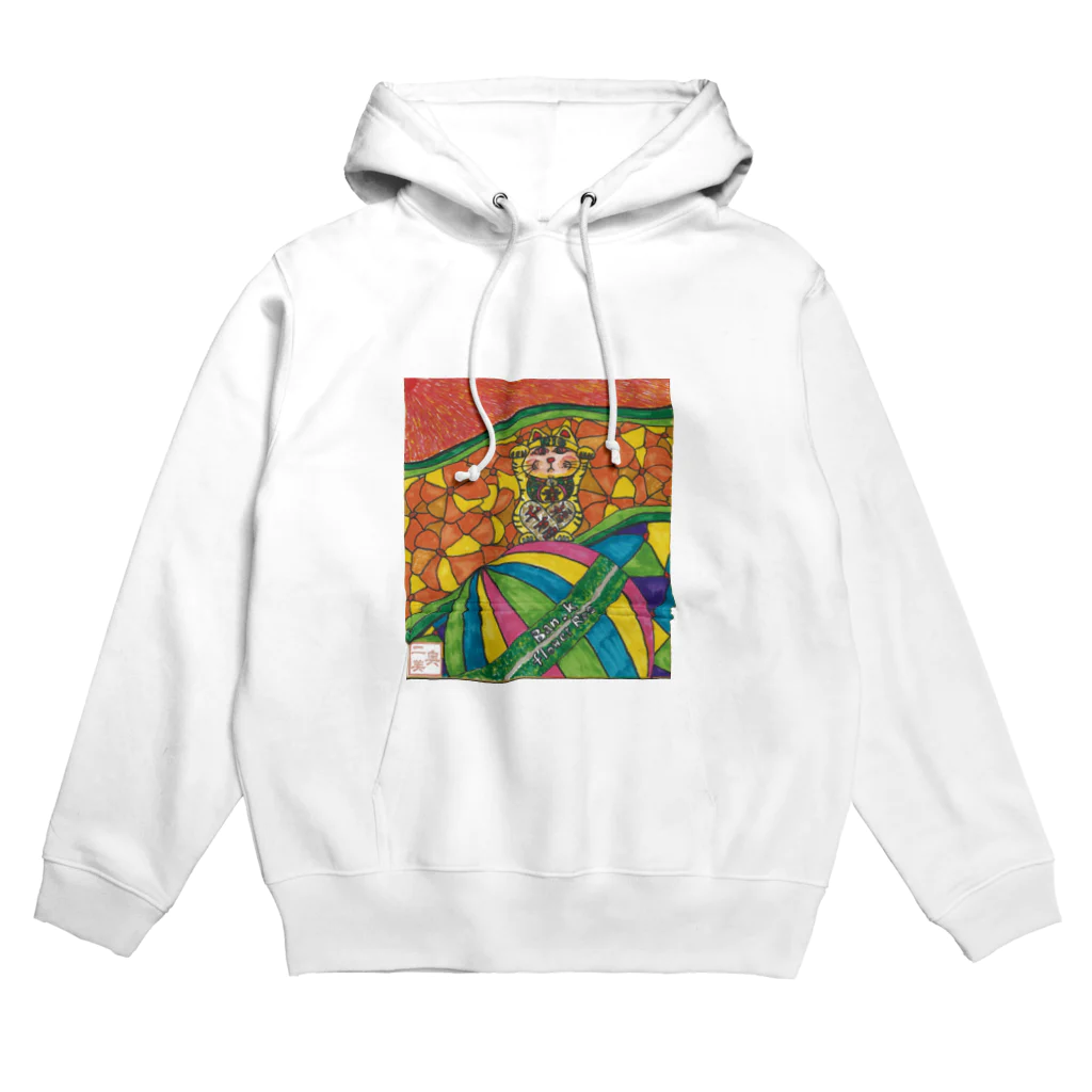 マツキー画ショツプ  good dayのマッキーアート（招き猫）R i e Hoodie