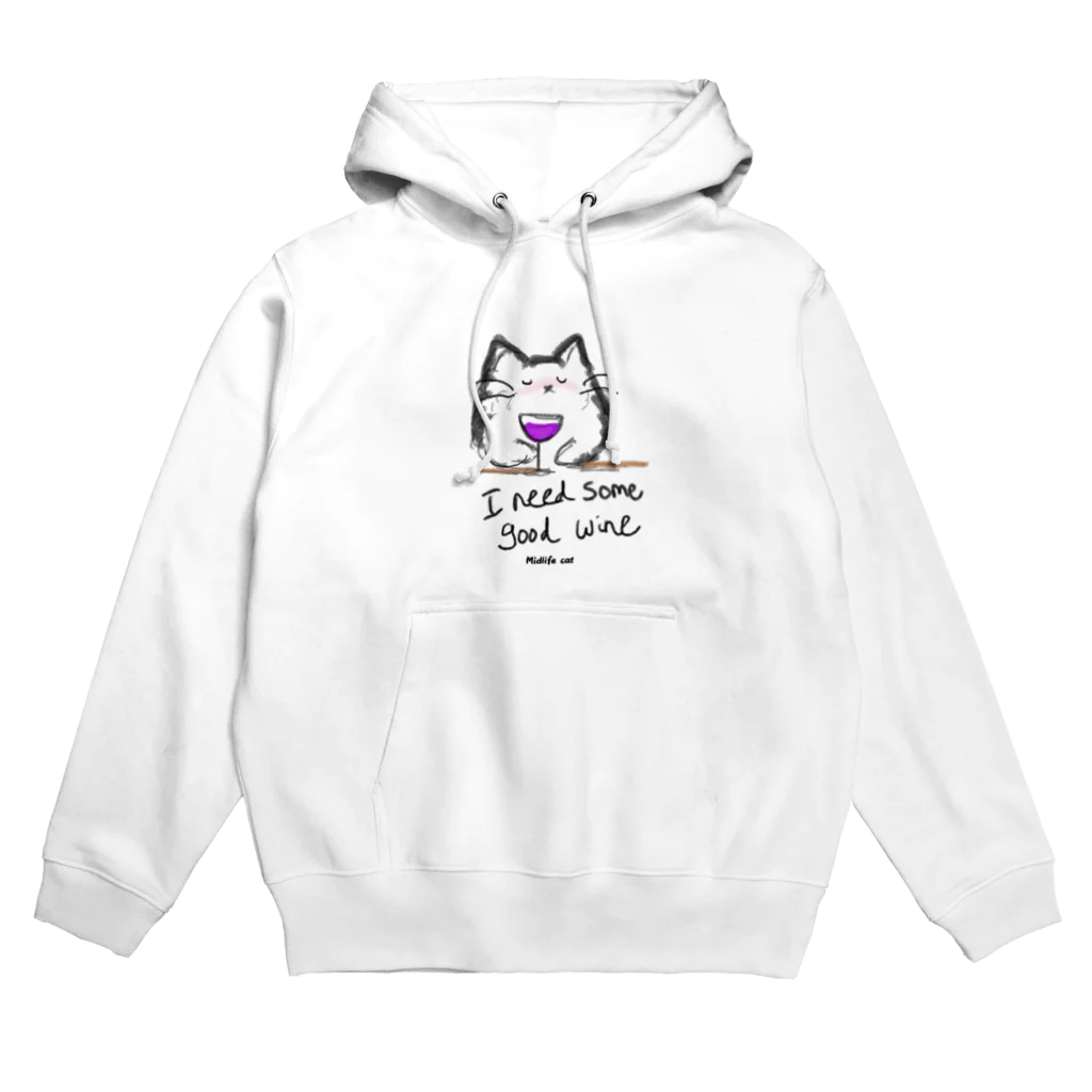 Midlife Cat🐱のMidlife Cat_WINE 🍷  Hoodie