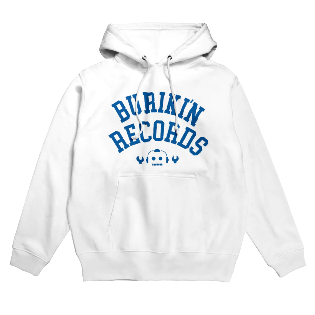 BURIKI'N RECORDSのブリキン定番ロゴ(スモーキーブルーロゴ) Hoodie