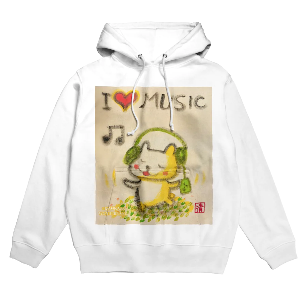 KIYOKA88WONDERLANDの音楽好きねこちゃん Music Kitty Hoodie