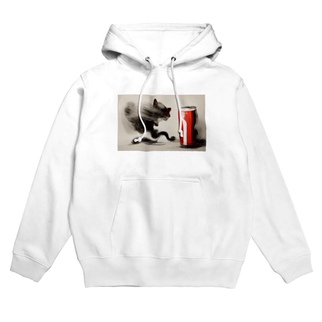 ハルいちLabの躍動感のある猫とコーラ Hoodie