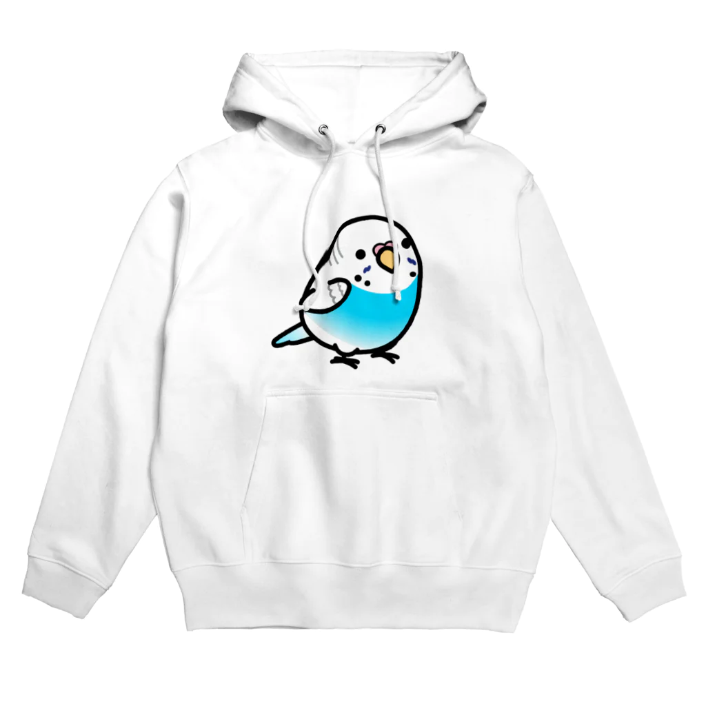 Cody the Lovebirdの両面 Chubby Bird セキセイインコ（表面）鳥さん大集合　背面） Hoodie