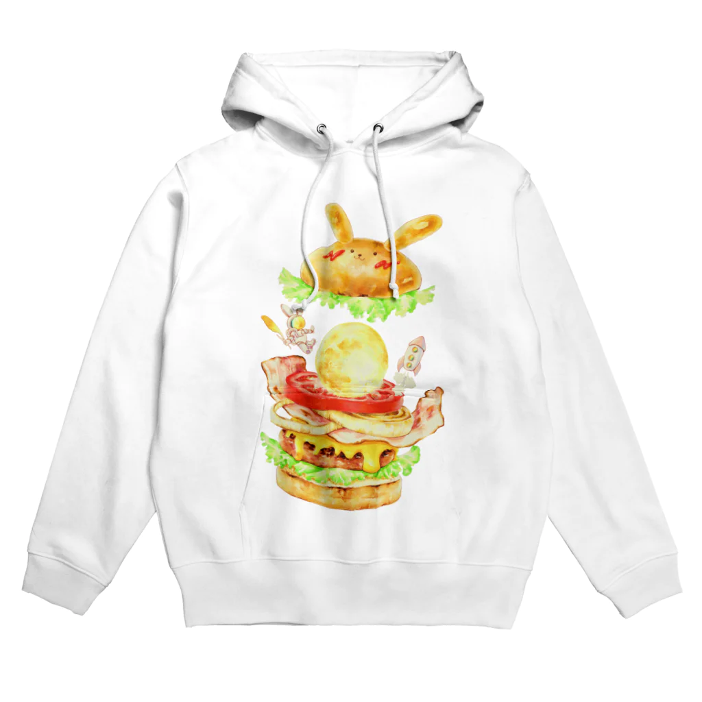 風神の風車のハンバーガーうさぎ Hoodie