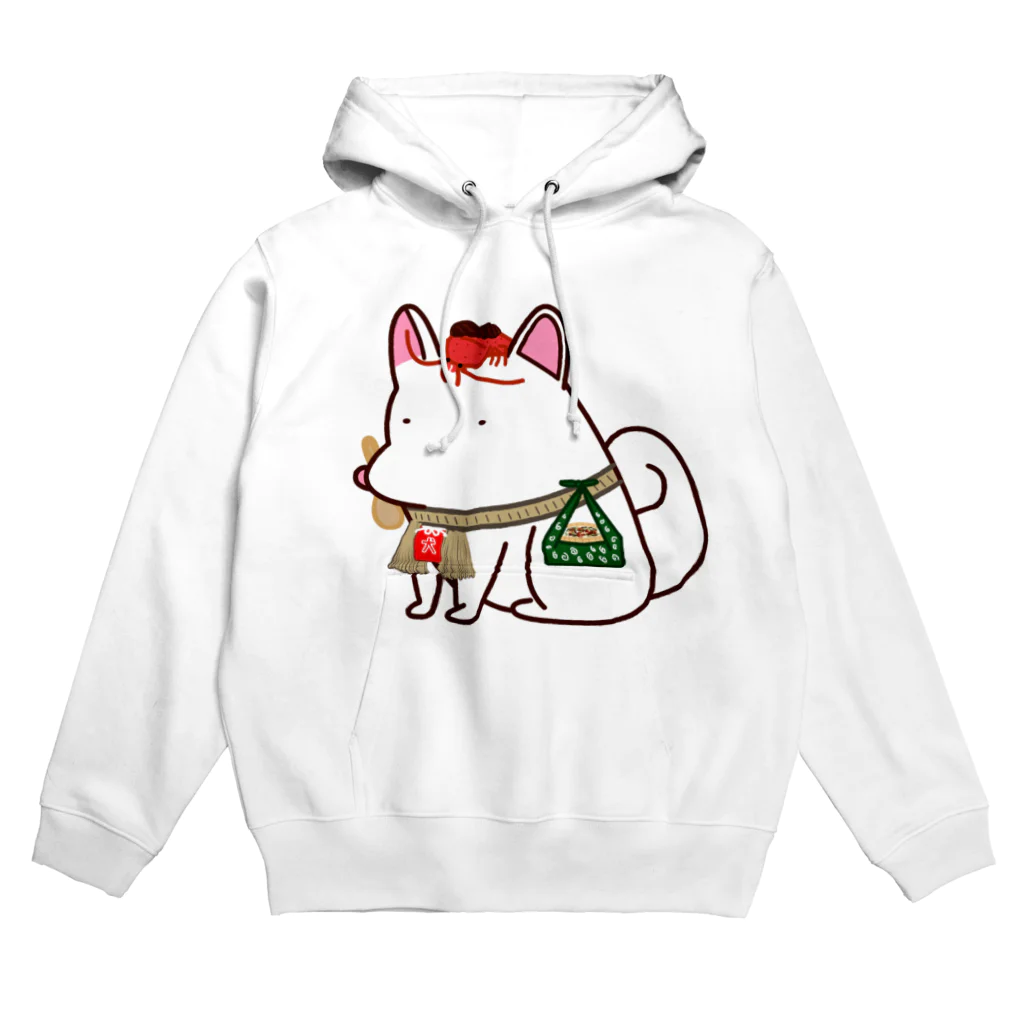 ムンムン&キュピロニウスのアトリエSUZURI店のお伊勢参りに辿り着けないおかげ犬さん  Hoodie