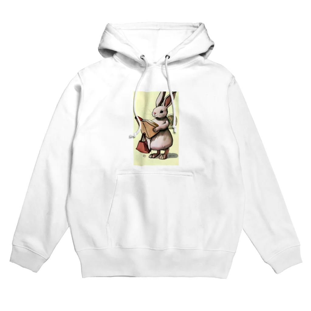 htomitaの読書するウサギ Hoodie