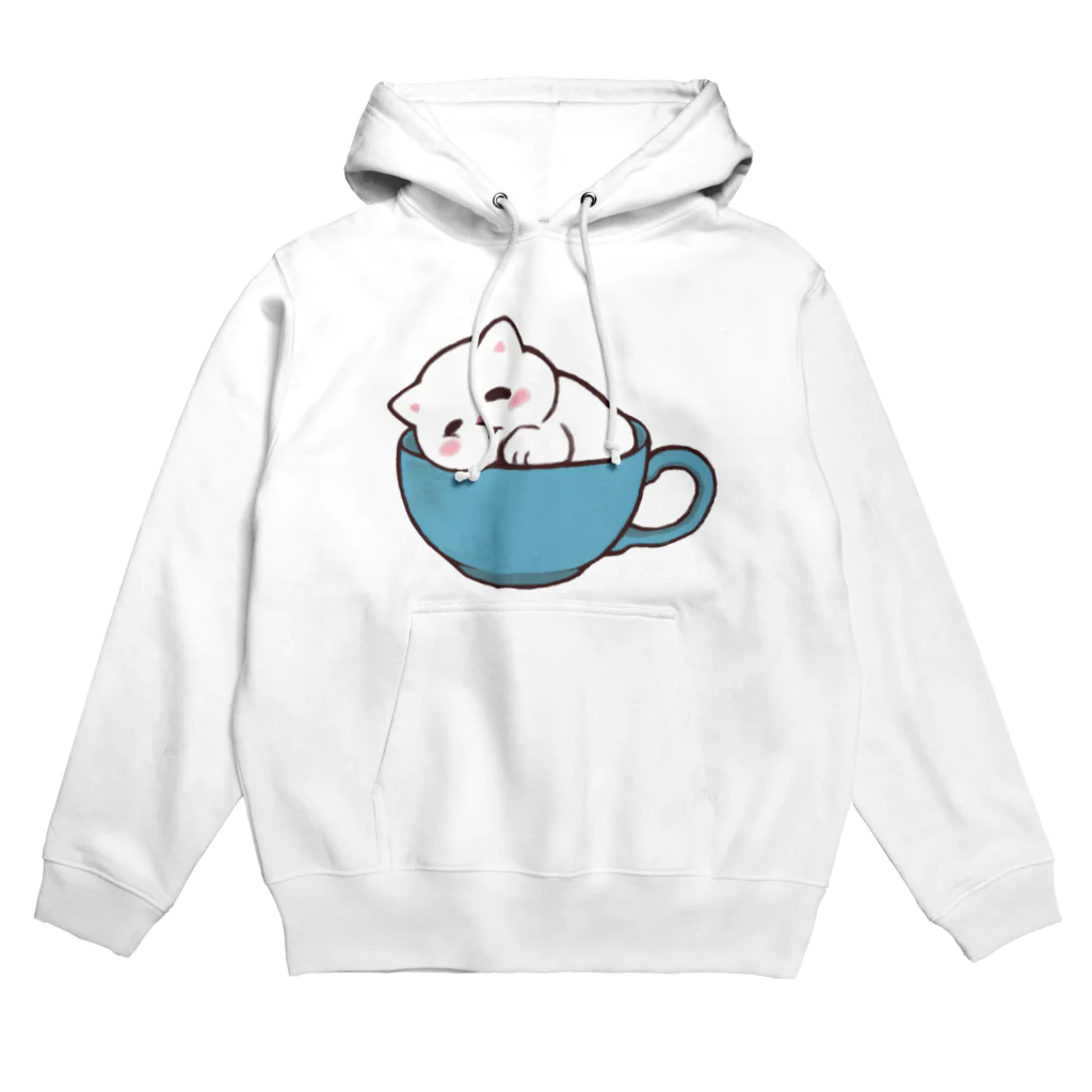 ふわにゃんshopのすやすや(ホワイト) Hoodie