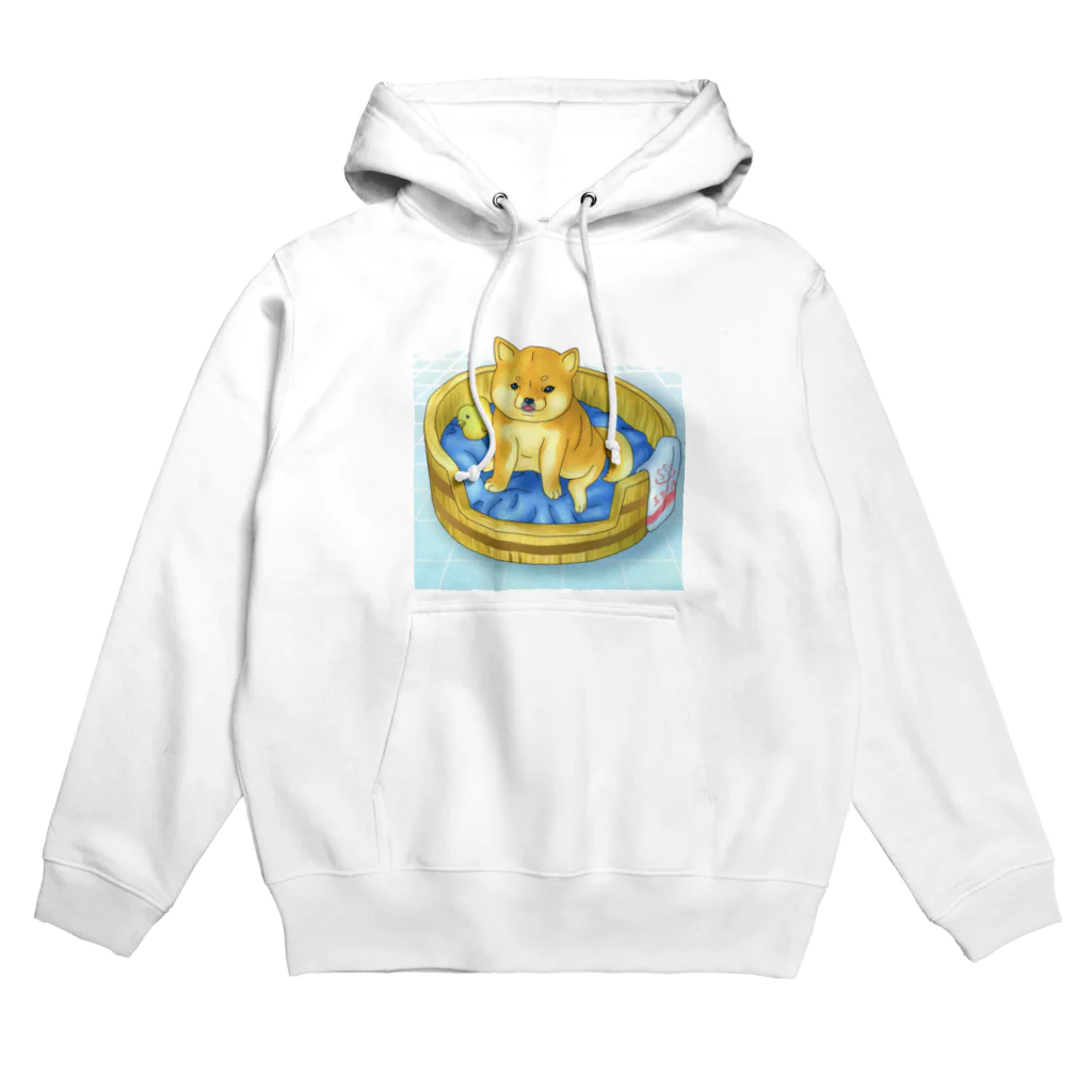 元ソムリエ今ソムリ絵あざらしば子のグッズ売り場の銭湯豆柴　ふろすけくん Hoodie