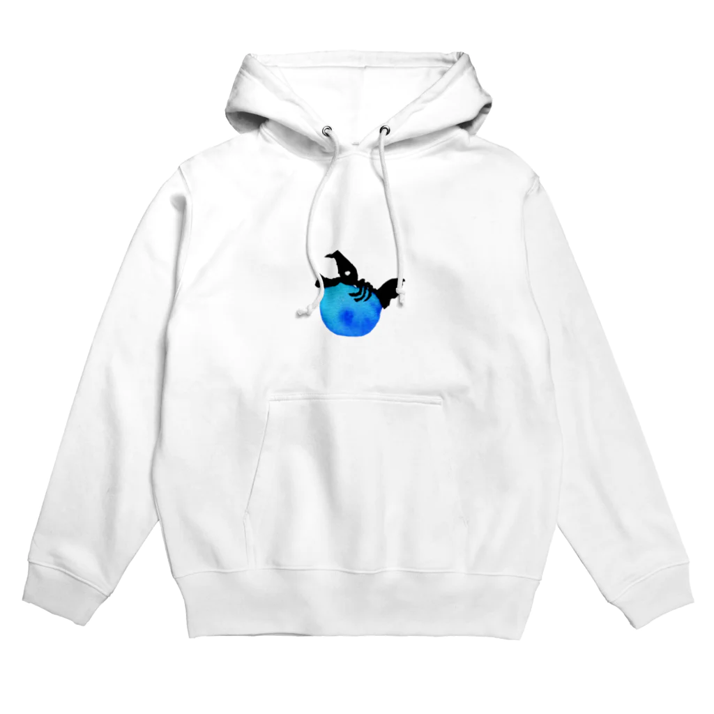 YuDesign￤ゆうデザインのぷくっといきものシリーズ魚ブルー Hoodie