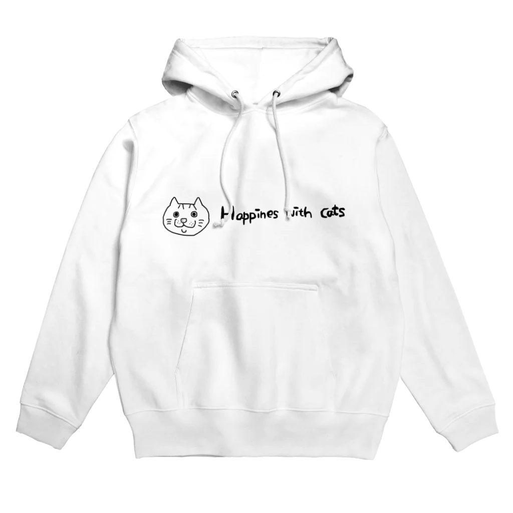 茶トラネコの茶トラ猫happines with cats 白黒 Hoodie