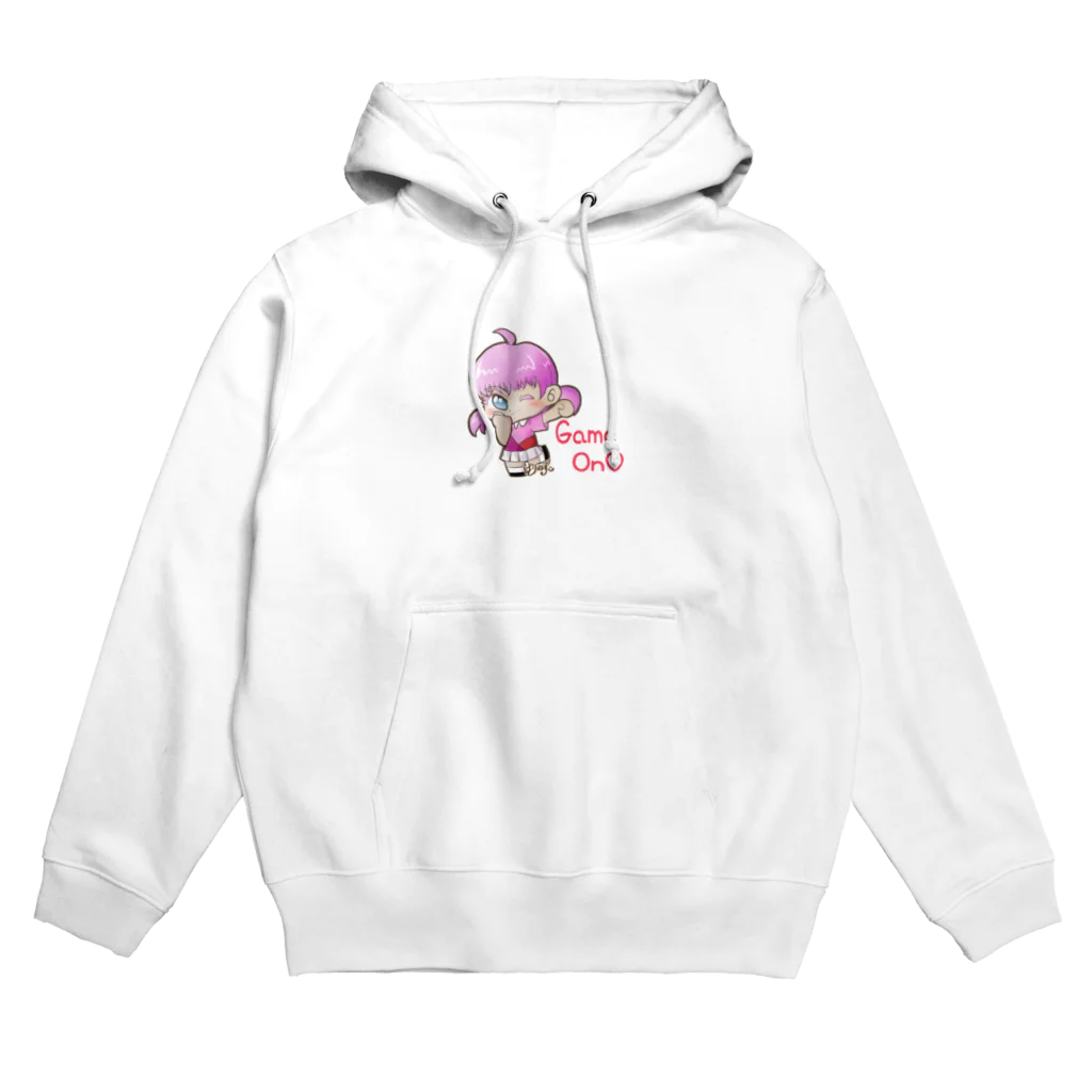 はりねずこのイラストのゲームオン！モモちゃん Hoodie