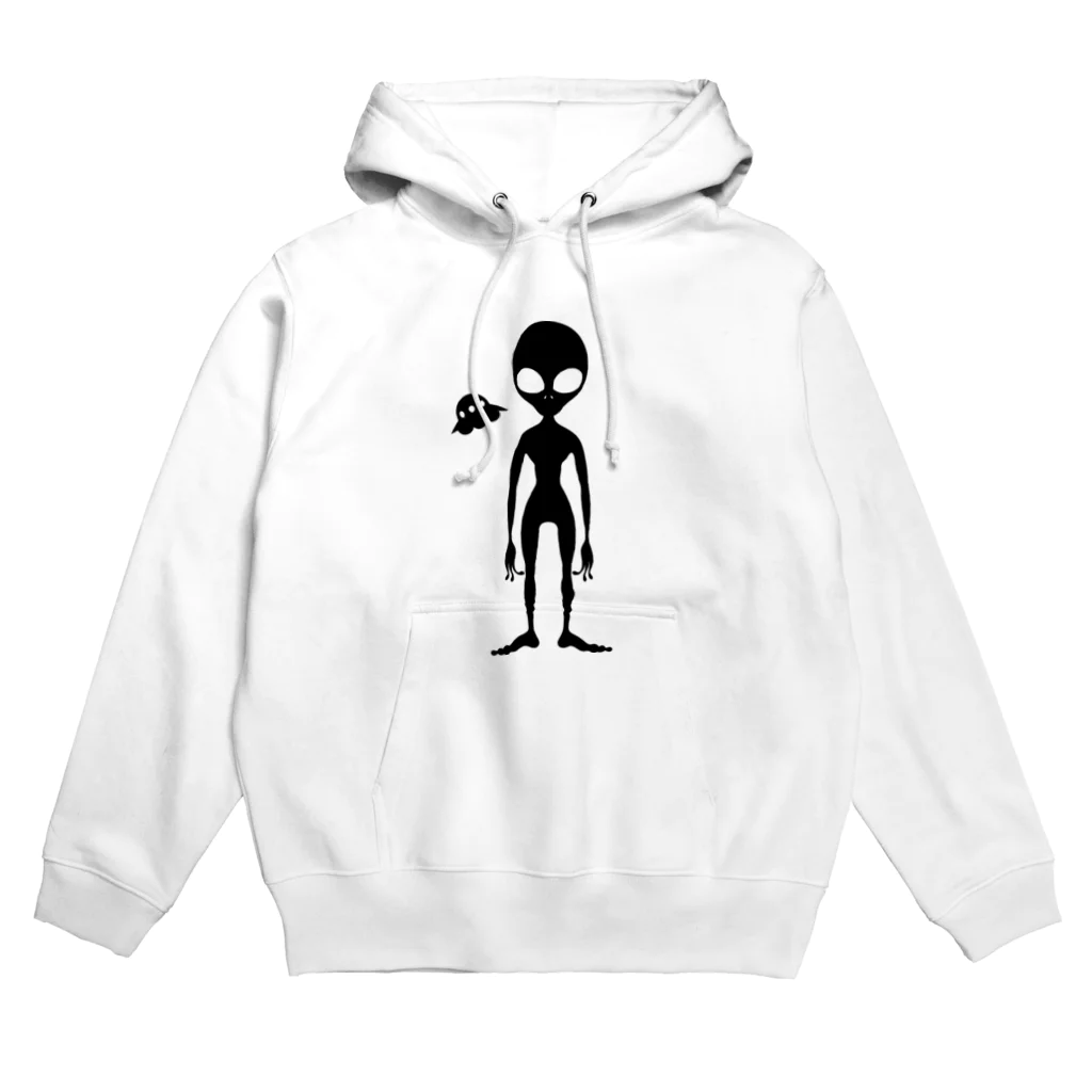 kimchinのグレイタイプの宇宙人のシルエット Hoodie