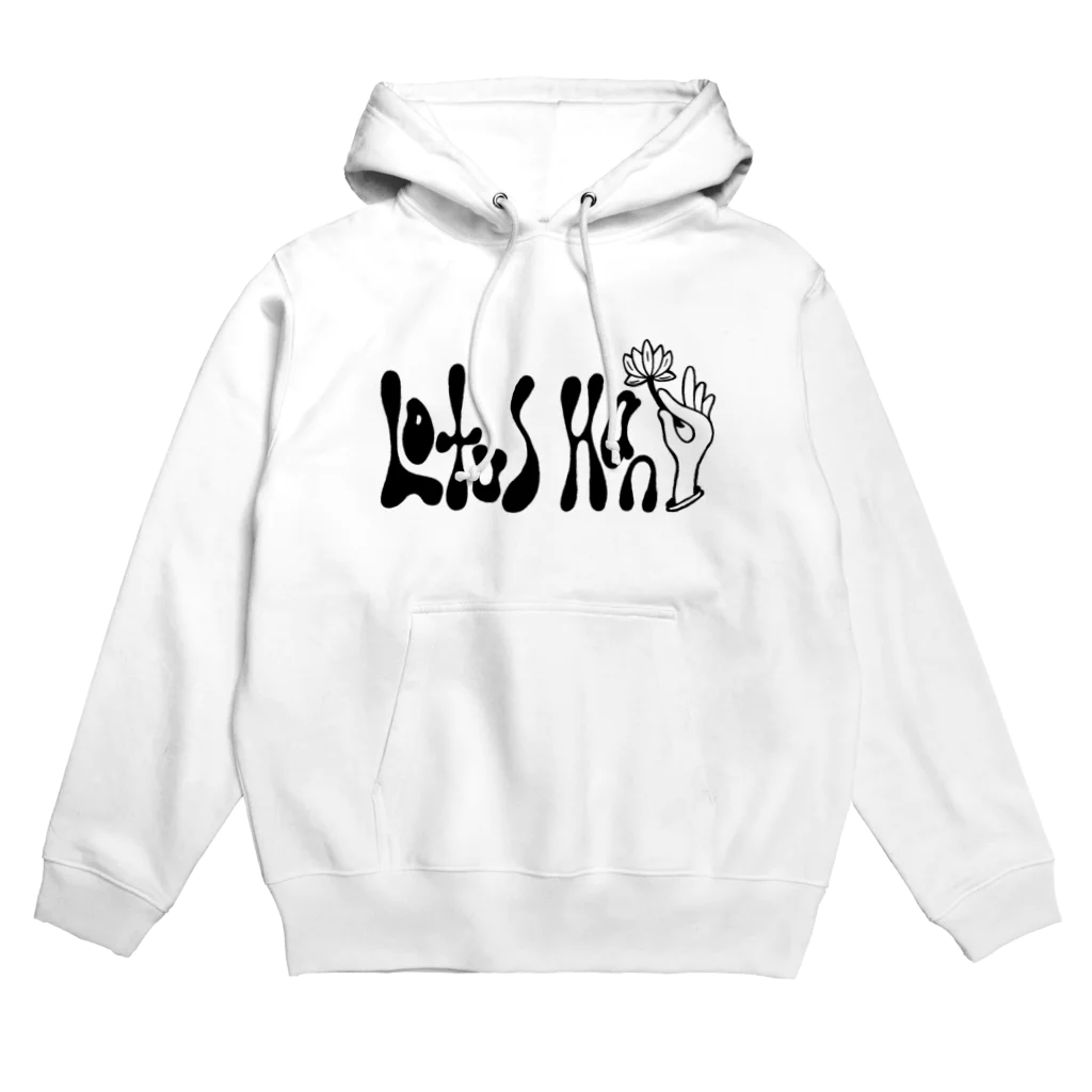 宇宙キャンプのロータス　ハンド　モノトーン Hoodie