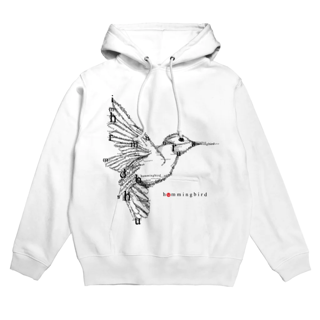 t-shirts-cafeのフォントイラストレーション『hummingbird（ハミングバード・ハチドリ）』 パーカー