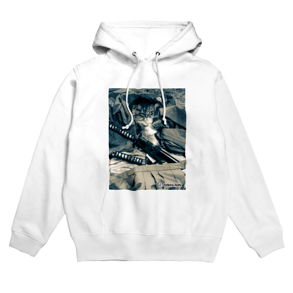 古武術 天心流兵法グッズの猫侍パーカー Hoodie