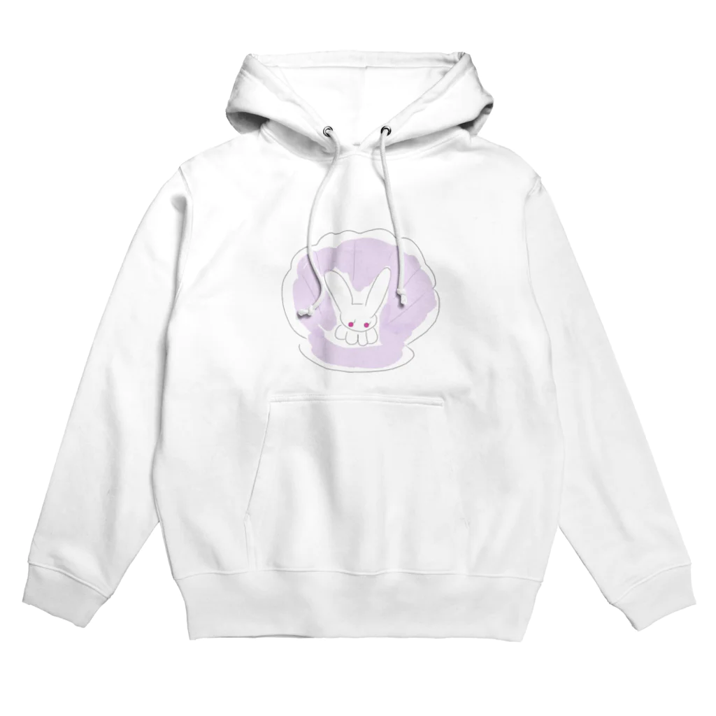 妖怪 水姫城-Yokai.Mizukijyo-ฅ^ơωơ^ฅ♡の貝がらと、ネコうさ🐰(ラベンダー×ホワイト) Hoodie