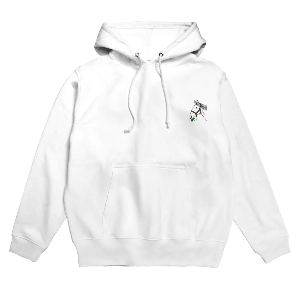 ユルークうーまショップのあし毛のモグモグ馬 Hoodie