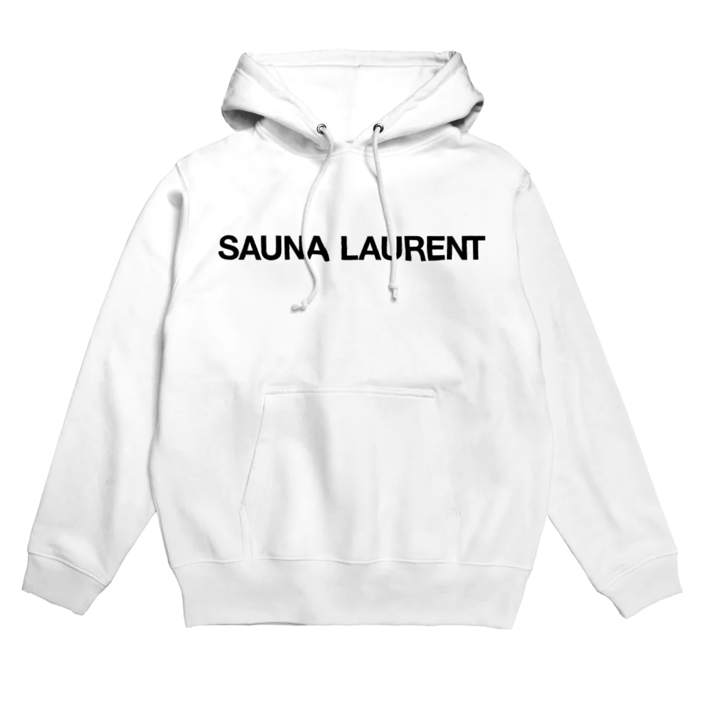 TOKYO LOGOSHOP 東京ロゴショップのSAUNA LAURENT-サウナローラン-黒ロゴ Hoodie