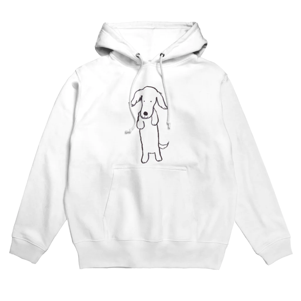 paritoraのミニチュアダックスのハニ君立ち姿モノクロ Hoodie